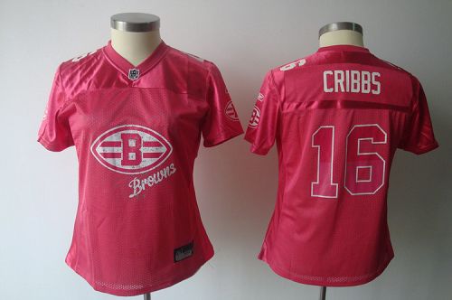 Browns #16 Joshua Cribbs Pink 2011 Women's Fem Fan Stitched NFL Jersey - Click Image to Close